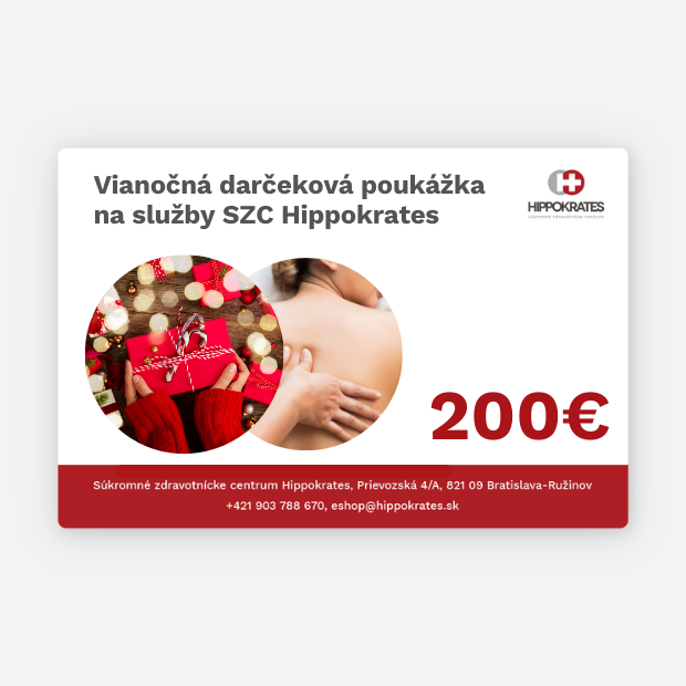 Vianočná darčeková poukážka v hodnote 200€